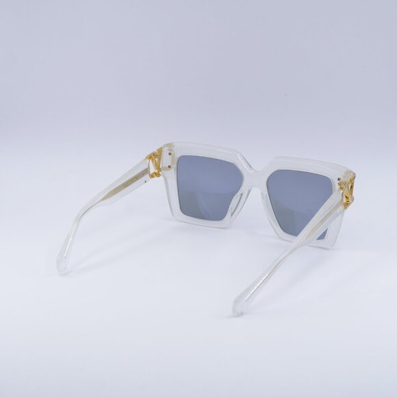 Valentino V-UNO VLS-107C Sunglasses Transparent Square Frame, Grey Lenses main image 8